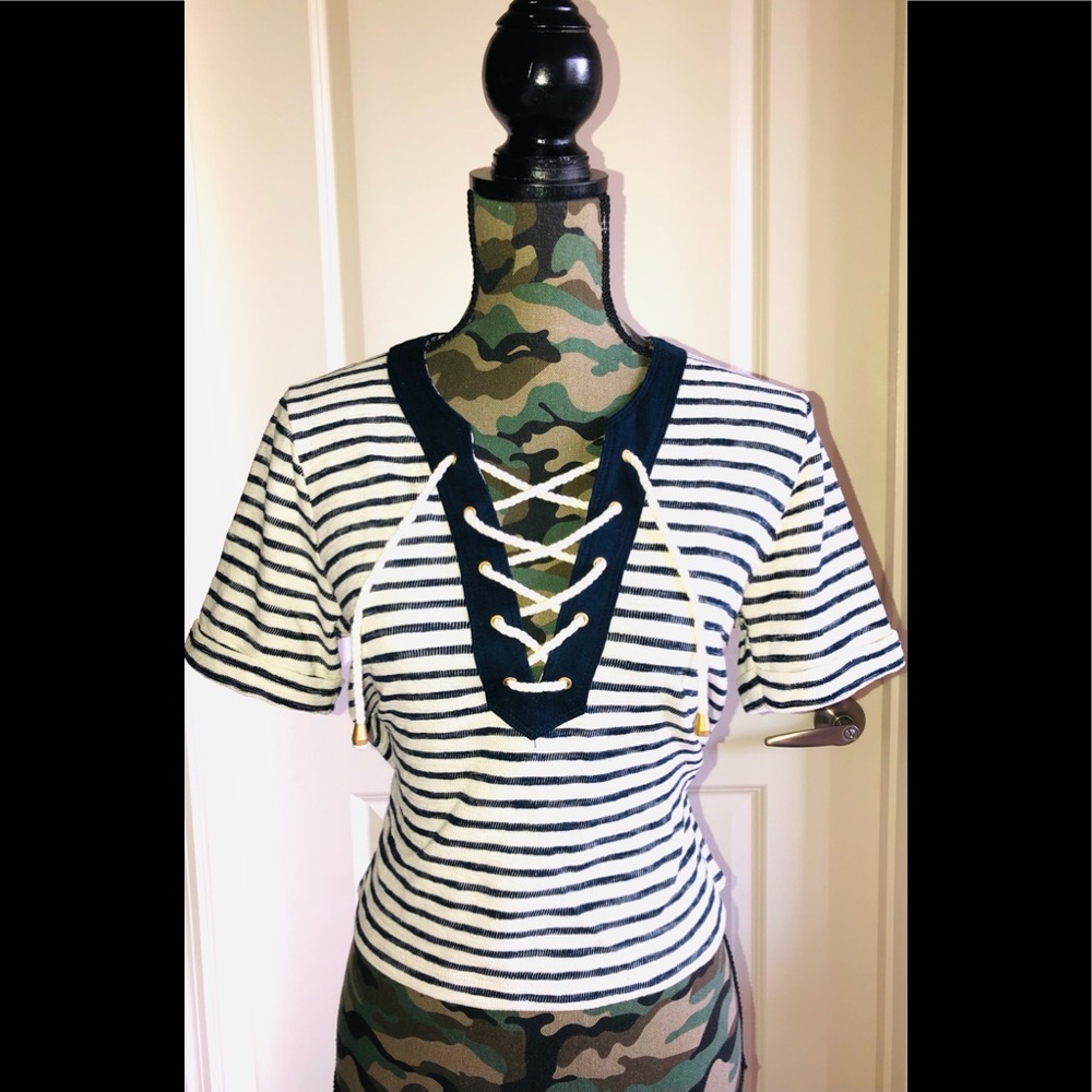 Forever 21 Strip Sailor Knit Top